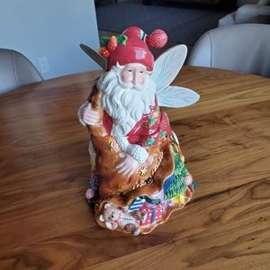 Neiman Marcus large ceramic 🧚‍♀️ fairy Santa Cookie Jar 🍪😍
